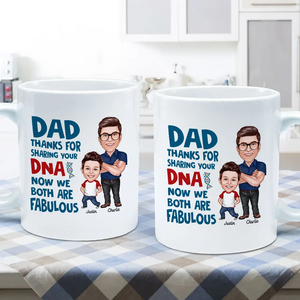 Dad Thanks For Sharing Your DNA - Personalized Custom Mug - Gift For Gift For Dad, Father's Day