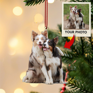 Custom Photo Pet Ornament - Personalized Christmas Gift with Picture - Best for Dog Dad, Dog Mom, Dog Owners & Lovers