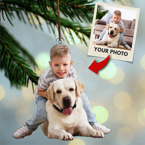 Custom Photo Pet Ornament - Personalized Christmas Gift with Picture - Best for Dog Dad, Dog Mom, Dog Owners & Lovers