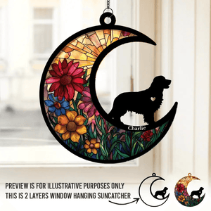 Custom Loss Of Dog Sympathy Gift - Don’t Cry Because It Is Over - Personalized Memorial Suncatcher | Remembrance, Bereavement for Dog Lover & Owner