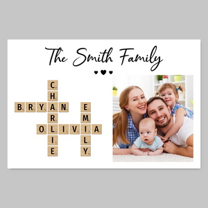 Custom Photo Family Make Your Own Crossword - Personalized Poster/Canvas - Gift For Family Members, Mom and Dad