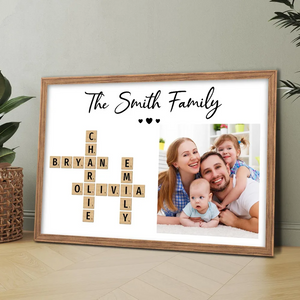 Custom Photo Family Make Your Own Crossword - Personalized Poster/Canvas - Gift For Family Members, Mom and Dad