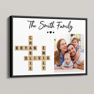 Custom Photo Family Make Your Own Crossword - Personalized Poster/Canvas - Gift For Family Members, Mom and Dad