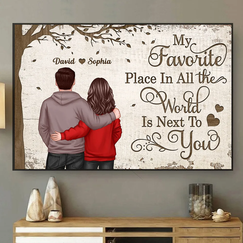 Favorite Place In The World Couple - Personalized Poster/Canvas - Gift For Her/Him, Husband/Wife, Couples on Anniversary, Valentine's Day