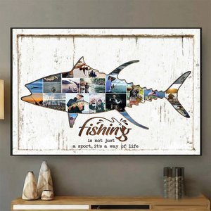 Custom Photo Fishing - Personalized Poster/Canvas - Gift For Fisher, Fisherman, Fishing Lovers