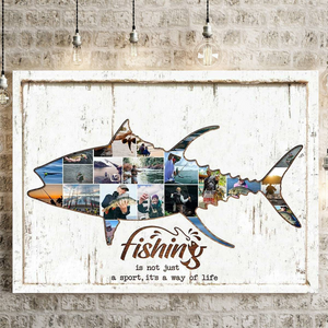 Custom Photo Fishing - Personalized Poster/Canvas - Gift For Fisher, Fisherman, Fishing Lovers