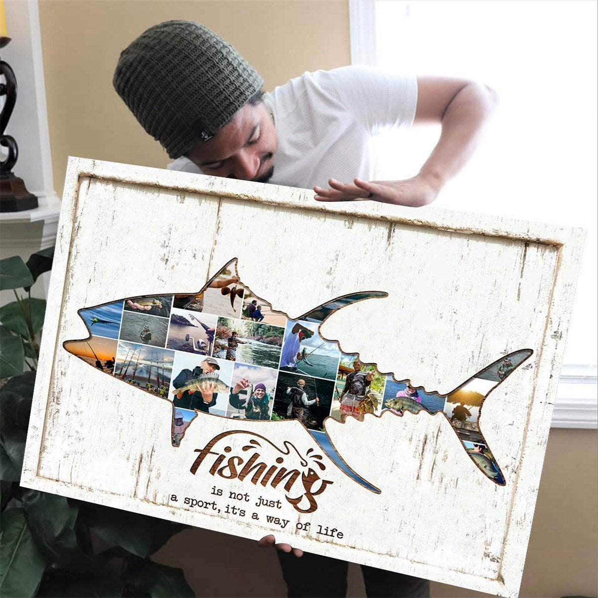 Custom Photo Fishing - Personalized Poster/Canvas - Gift For Fisher, Fisherman, Fishing Lovers