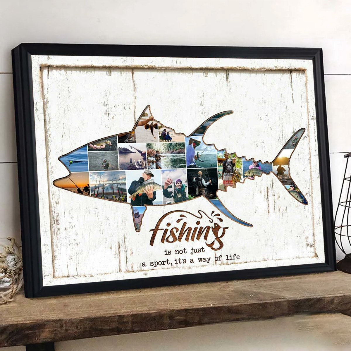 Custom Photo Fishing - Personalized Poster/Canvas - Gift For Fisher, Fisherman, Fishing Lovers