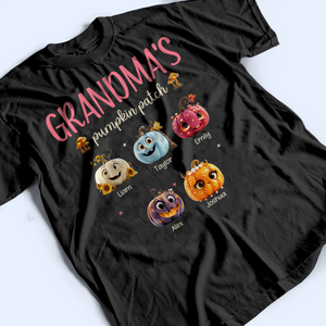 Grandma Pumpkin Patch - Personalized Custom T Shirt - Gift for Grandma/Nana/Mimi, Mom, Wife, Grandparent