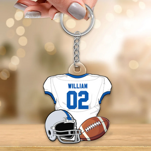 American Football Jersey Personalized Acrylic Keychain - Gift For Gift for Football Player, Football Lover, Son/Daughter, Grandkids