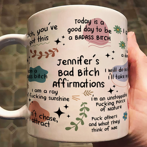 Bad B*Tch Affirmations - Personalized Custom Mug - Funny Gift For Coworkers, Friends, Self Gift