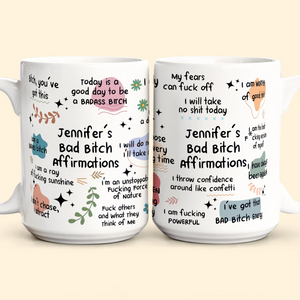 Bad B*Tch Affirmations - Personalized Custom Mug - Funny Gift For Coworkers, Friends, Self Gift