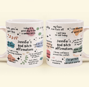 Bad B*Tch Affirmations - Personalized Custom Mug - Funny Gift For Coworkers, Friends, Self Gift