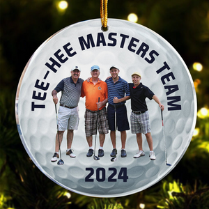 Custom Photo Golfing Team  - Personalized Custom 3D Inflated Effect Acrylic Ornament - Christmas For Golfers, Golf Lovers