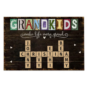 Grandkids Make Life More Grand Crossword - Personalized Poster/Canvas - Gift for Grandma, Nana, Grandparent