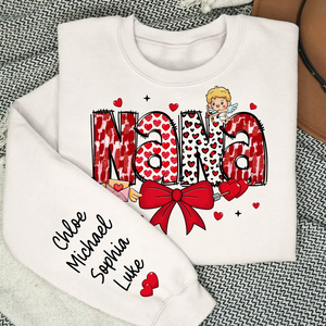 Grandma Valentine Personalized Sleeve Printed Sweatshirt - Gift for Mom, Grandma, Nana, Grandparent