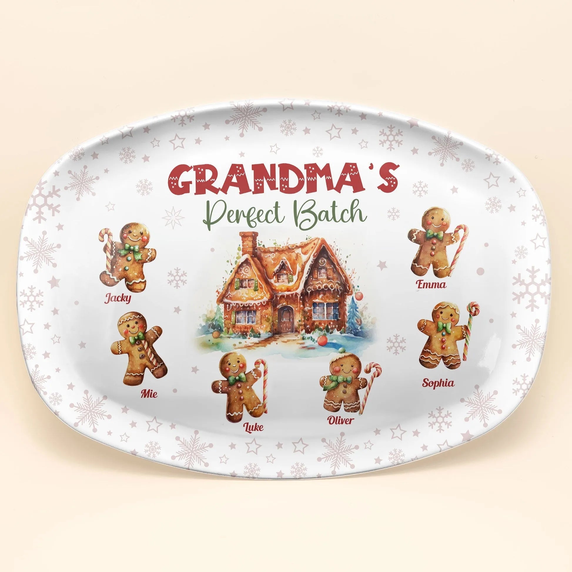 Grandma's Perfect Batch Christmas - Personalized Platter - Christmas Gift Grandma/Nana/Mimi, Mom, Grandparent