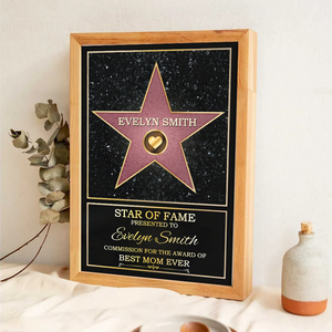 Star Of Fame, Best Mom, Best Dad Ever - Personalized Vertical Poster - Gift For Mom and Dad, Mother's Day, Father's Day