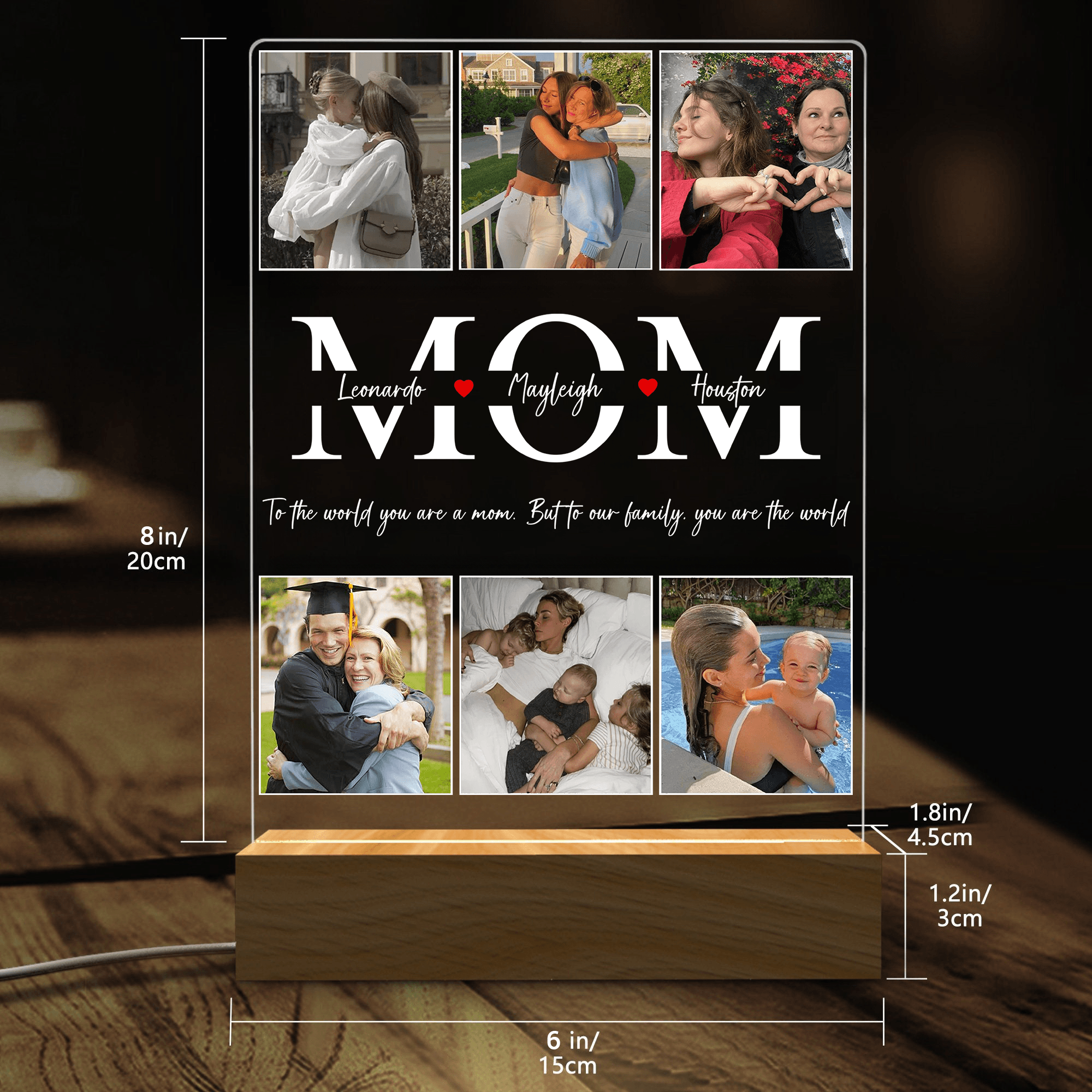 Best Mom Ever - Custom Photo LED Night Light - Personalized Mother's Day Gift for Mom, Mommy, Mother, Stepmom | Birthday, Anniversary Gifts for Her