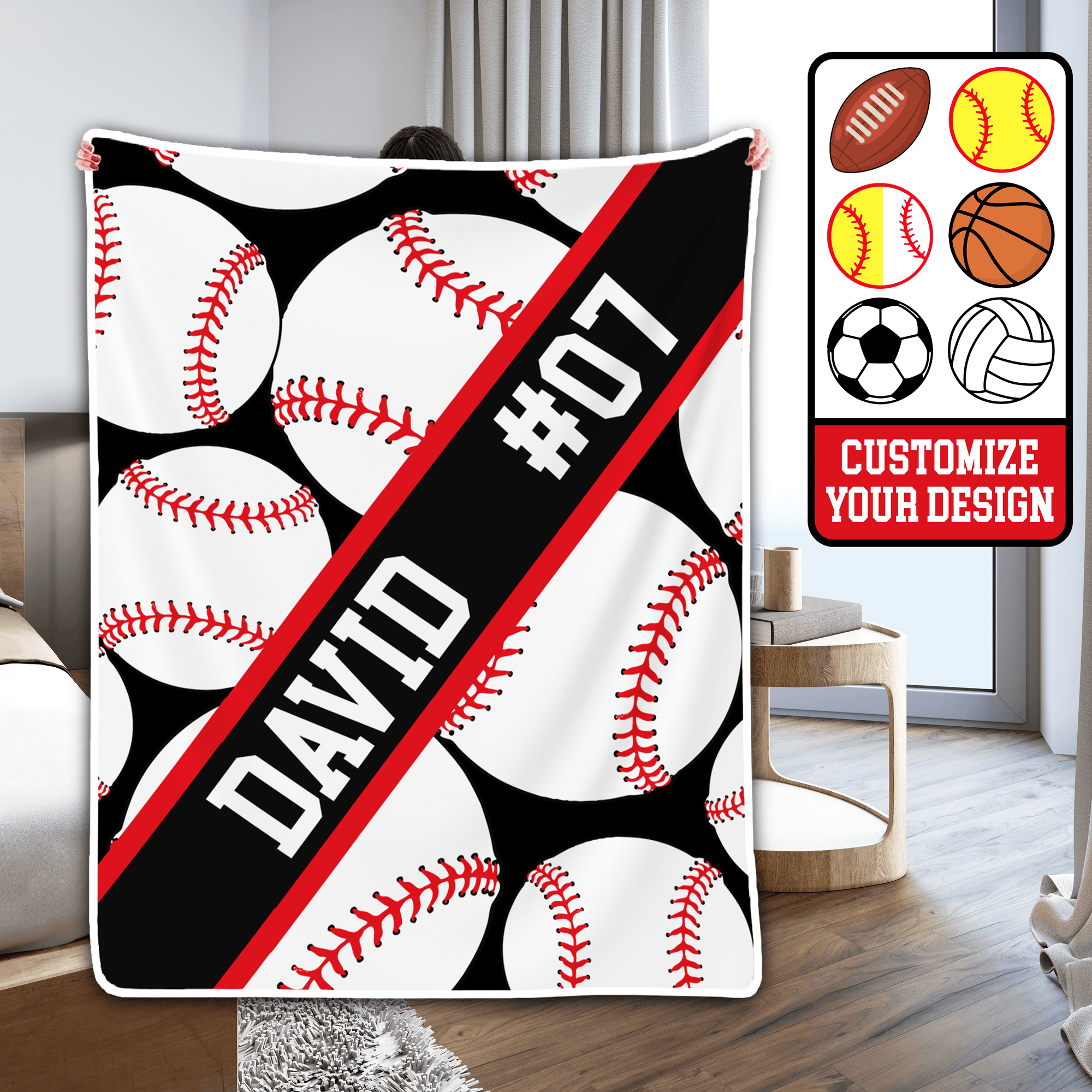Custom Sport Blanket | Personalized Gift For Sport Players, Brothers, Grandsons, Sons, Kids | Blanket - Suzitee Store