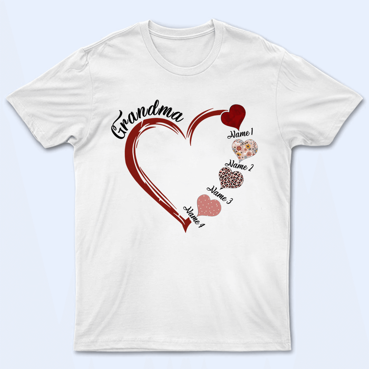 Red Heart Design | Personalized Gift For Mom, Mother, Grandma, Grandmother, Mother's Day, Valentine's Day Family - Suzitee Store