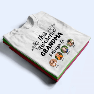 Custom Photo This Awesome Grandma Belongs To - Personalized Custom T Shirt - Gift for Grandma/Nana/Mimi, Mom, Wife, Grandparent - Suzitee Store