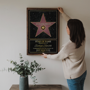 Star Of Fame, Best Mom, Best Dad Ever - Personalized Vertical Poster - Gift For Mom and Dad, Mother's Day, Father's Day