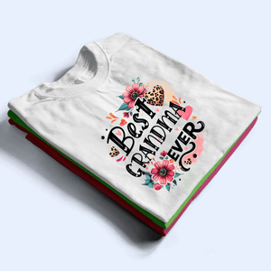 Best Grandma Ever Retro Boho - Personalized Custom T Shirt - Gift for Grandma/Nana/Mimi, Mom, Wife, Grandparent - Suzitee Store