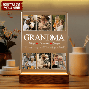 Best Grandma Ever - Custom Photo LED Night Light - Personalized Mother's Day Gift for Grandma, Nana, Mimi, Granny, Mom, Mother | Birthday, Anniversary