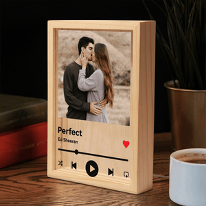 Custom Music Night Light - Personalized Photo Song Frame Light Box - LED Night Lamp, Valentines Day, Anniversary, Wedding, Unique Birthday Gift For Couples, Wife, Husband, Girlfriend, Boyfriend, Be Mine, Gift For Her, Gift For Him, Music Player Frames - Suzitee Store