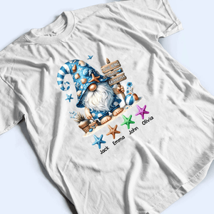 Starfish Gnome Summer Grandma - Personalized Custom T Shirt - Summer Gift for Grandma/Nana/Mimi, Mom, Wife, Grandparent - Suzitee Store