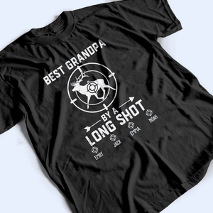 Best Grandpa By A Long Shot Hunting Gift - Personalized Custom T Shirt - Father's Day Gift for Dad, Papa, Grandpa, Daddy, Dada - Suzitee Store