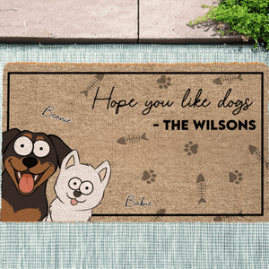 Hope You Like Dogs - Personalized Doormat - Birthday, Housewarming, Funny Gift for Homeowners, Friends, Dog Mom, Dog Dad, Dog Lovers, Pet Gifts for Him, Her - Suzitee Store