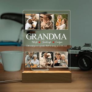 Best Grandma Ever - Custom Photo LED Night Light - Personalized Mother's Day Gift for Grandma, Nana, Mimi, Granny, Mom, Mother | Birthday, Anniversary