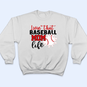 Livin That Baseball Life - Personalized Custom T Shirt - Gift for Grandma/Nana/Mimi, Mom, Wife, Grandparent - Suzitee Store