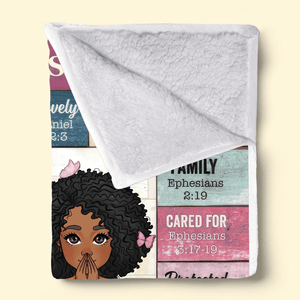 God Says I Am - Personalized Blanket - Gift for Black Woman, Sister, Mother, Friends, or Mentor, African American, Black History Month, Juneteenth | Blanket - Suzitee Store