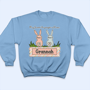 My Favorite Bunnies Call Me Grandma - Easter, Easter Sunday Personalized Custom T Shirt - Birthday, Loving, Funny Gift for Grandma/Nana/Mimi, Mom, Wife, Grandparent - Suzitee Store