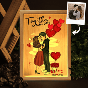 Custom Photo Together Since | Personalized Gift For Couples, Valentine, Anniversary, Husband Wife, Girlfriend, Boyfriend, Her/Him | Frame Light Box - Suzitee Store