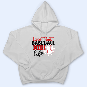 Livin That Baseball Life - Personalized Custom T Shirt - Gift for Grandma/Nana/Mimi, Mom, Wife, Grandparent - Suzitee Store