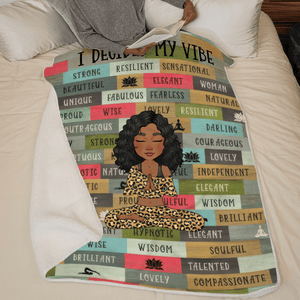 I Decided My Vibe - Personalized Custom Blanket - Gifts for Women, Mental Health Gifts, Inspirational Gifts, Positive Thinking Daily Affirmation - Suzitee Store