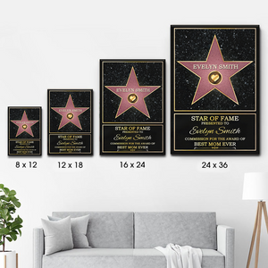 Star Of Fame, Best Mom, Best Dad Ever - Personalized Vertical Poster - Gift For Mom and Dad, Mother's Day, Father's Day