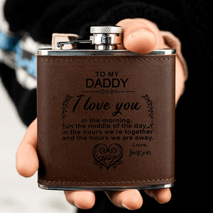 I Love You Poem - Family Personalized Custom Hip Flask - Father's Day, Birthday Gift For Dad, Grandpa, Husband, Boyfriend - Suzitee Store