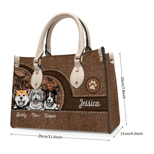 Dog Colorful Personalized Dog Leather Bag, Gift For Dog Lovers, Dog Mom, Dog Dad, Dog Owner Gift, Birthday Gift, Custom Dog Leather Handbag - Suzitee Store