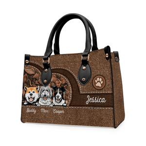 Dog Colorful Personalized Dog Leather Bag, Gift For Dog Lovers, Dog Mom, Dog Dad, Dog Owner Gift, Birthday Gift, Custom Dog Leather Handbag - Suzitee Store