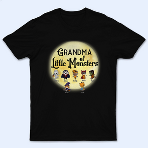 Grandma of Little Monsters - Personalized Custom T Shirt - Halloween Gift for Grandma/Nana/Mimi, Mom, Wife, Grandparent