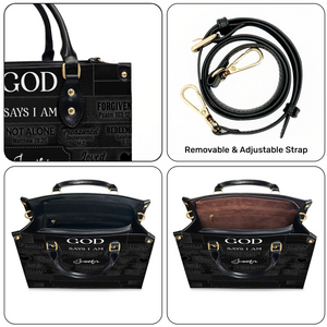 Christianartbag God Says I Am Black - Personalized Leather Handbag - Gift For Women, Christian Gift