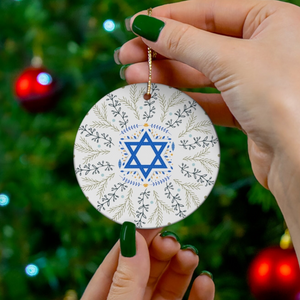 Hanukkah Ceramic Ornament Jewish Holiday - Interfaith Family Gift Ideas, Jewish and Christian Family Decorations