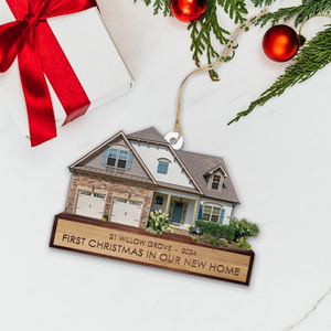 Custom House Photo Ornament, House Photo Ornament, Christmas Ornament, Family Ornament, Christmas Decor, Christmas Gift for Family