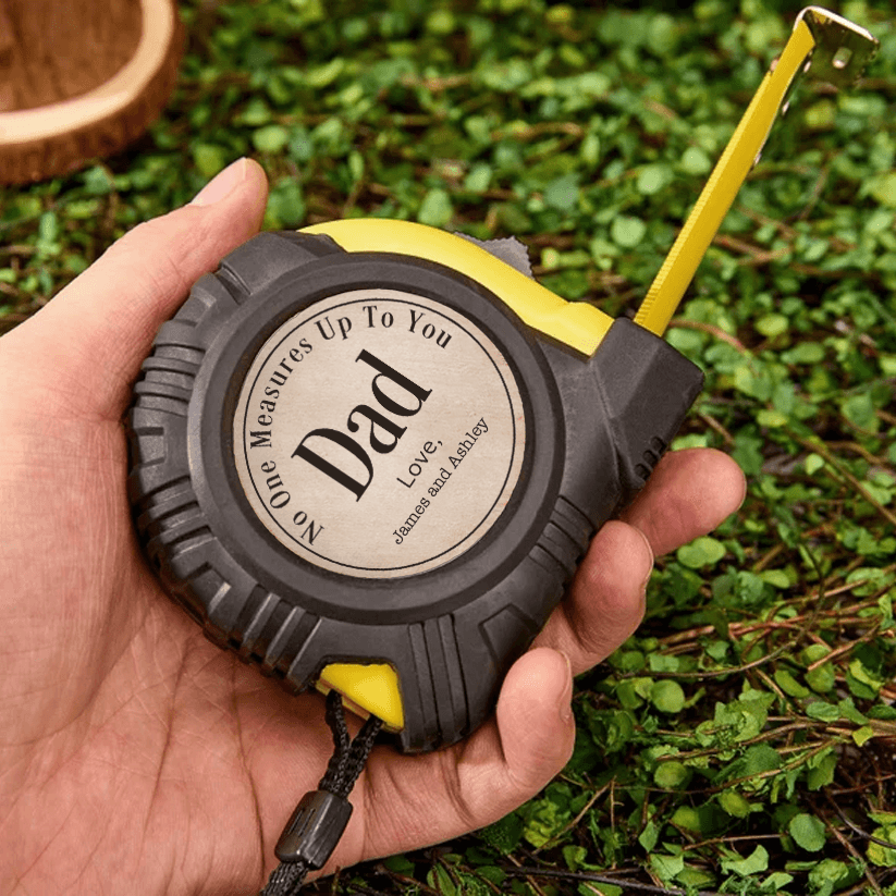 No One Measures Up To You - Family Personalized Custom Tape Measure - Father's Day, Birthday Gift For Dad, Grandpa - Suzitee Store