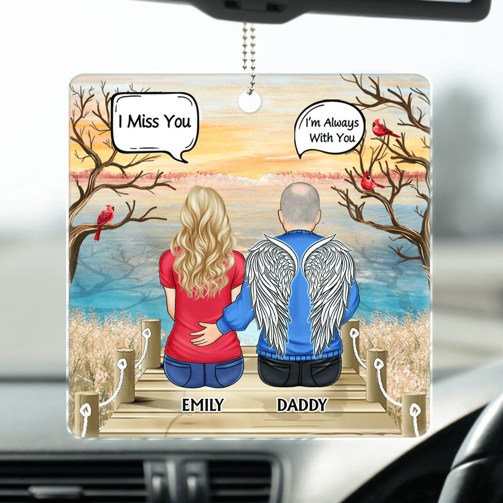 It's Hard To Live Without You I Miss You - Memorial Gift For Family, Friends, Siblings - Personalized Acrylic Car Hanger